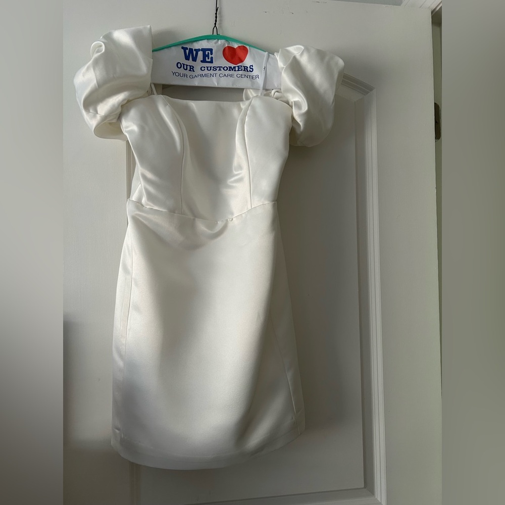 Elegant White Satin Dress